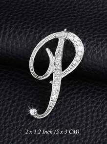 Vintage Versatile Men's English Letter Brooch, Suit Lapel Flower Badge, Unisex Fashionable Large Pin Clothing Accessory, High-End Suit Decoration, Sweater/Jacket Pins, Suitable For Parties, Weddings, Birthdays, Daily Wear, Holiday Gifts