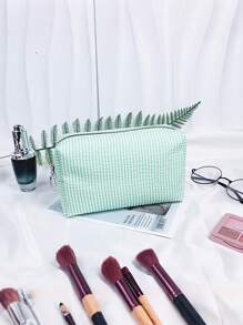 1pc Personalized Embroidered Tulle Striped Makeup Bag With Name/Initial, Waterproof Travel Cosmetic Pouch, Cute Zipper Storage Bag, Gifts For Couples, Daughter, Mom, Best Friend, Couple - Multicolor - View 9