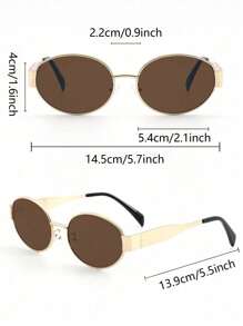 2pcs Women Oval Geometric Copper Full Frame Multicolor Classy Aesthetic Vintage Fashion Eyeglasses Combination For Street-Photography Beach Party Going Out Outfit Fashion Accessories