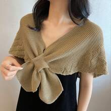 1 chiếc khăn choàng cổ đuôi cá thời trang dành cho nữ, khăn choàng cổ dệt kim nhẹ cho mùa xuân và mùa hè, áo khoác ngoài mặc trong phòng có máy lạnh - Nhiều màu - Xem 3