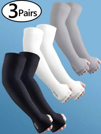 3 Pairs/1pair Arm Sleeves For Men Women Sun Protection Compression Warmer Cover New Sun Protection Cooling Arm Sleeves For Men &Women,Compression Sleeves For Football, Golf & Volleyball Sleeves Cover Arms