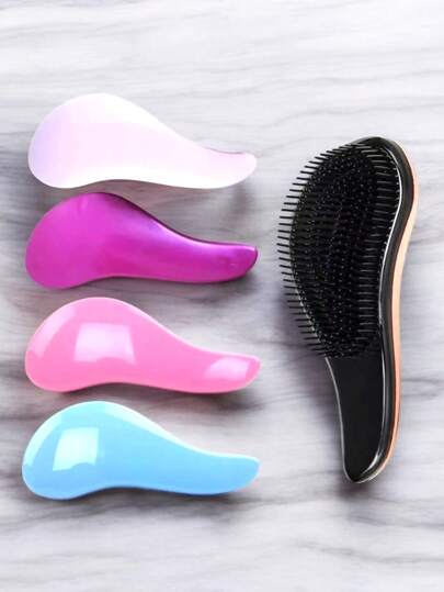 Escova Mágica Para Cabelo Desembaraço Antifrizz Com Cabo Cores Sortidas