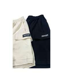 Kit 2 Men's Cargo Bermuda Shorts Tac Tel With Embroidered Ripfire Elastane - Black - View 4