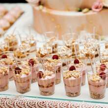 5/50pcs 5 Oz Dessert Cups With Spoons ,Tiramisu Cup Shooting Dessert Cup Clear Plastic Parfait Cups Round Appetizer Cups Fruit, Pudding, Mousse, Ice Cream, Party, Wedding, Valentine's Day New Year (An Additional 5 Spoons)