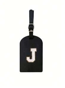 A-Z Initial Luggage Tag, TSA Approved Suitcase Tag With Privacy Cover And Name Card, Suitable For Backpacks, Travel Bags, Suitcases, Travel Essentials, Back To School, Fitness, School Supplies, Holiday Camping, Vacation Necessities, Vacation Accessories, Unisex. The A-Z Letters Make An Ideal Gift For Friends, Sisters And Mothers On Women's Day, Mother's Day. - Black - View 12