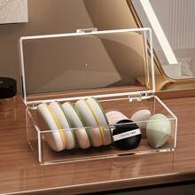 1 pièce Boîte de rangement de maquillage transparente, support en plastique pour pinceaux de maquillage, boîte de rangement de bureau anti-poussière, convient pour les rouges à lèvres, les ombres à paupières, les pinceaux, les houppettes - Léger, sans électricité nécessaire. Décoration de salle de bain, organisateur de salle de bain, organisateur de maquillage d'été, retour à l'école