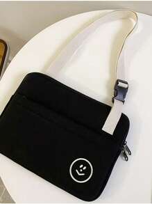 1 pieza Bolsa de hombro para portátil con absorción de impactos y bordado para tableta/iPad de 11 pulgadas - Negro - Ver 5