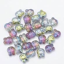 30pcs/Pack Mix Color Crystal Rabbit Pendant, Cute Rabbit Head Pattern Glass Beads Charms For DIY Jewelry Making, Necklace, Earrings, Bracelets