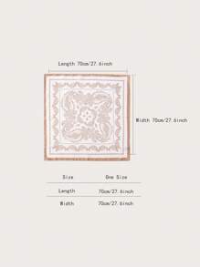 1pc Simple Floral Printed 70cm Square Scarf, New Classic Bandana For Women, Versatile Headband, Belt, Decor, Fashion Neckerchief - Multicolor - View 3