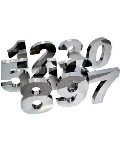 Número Residencial Em Abs 10cm 3d Caixa Alta Cromado