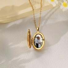 Custom Photo Locket Necklace With Photo • Vintage Locket Necklace • Custom Engraved Locket • Photo Locket Necklace • Best Friend • Christmas Gift For Her - Multicolor - View 2