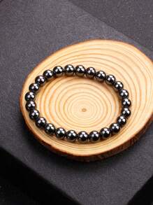 1pc Black Energy Hematite Beads Bracelet Men 6/8/10/12mm Fashion Nature Reiki Healing No-Magnetic Bracelets For Women Balance Health Jewelry 6-12mm Hematite Bracelet Men Nature Energy Stone Beads Bracelets For Women Energy Healing Jewelry - Black - View 14