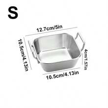1pc Stainless Steel Gold Dual-Handle Snack Tray, Creative Candy & French Fries Basket Tray - Multicolor - View 15