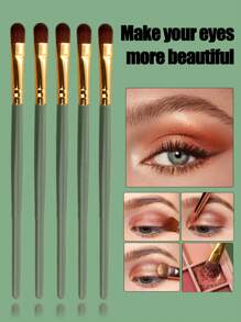 5支/套眼部化妆刷，新款设计，适合初学者的眼影刷，便携式美妆工具，包含眉刷、眼影刷、螺旋刷等。