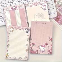 Sanrio (Losowy wzór) 1 zestaw/4 szt. Sanrio Memo Notebook Naklejki z imieniem Naklejki projektowe Urocze kreskówkowe notatki KT Nowy notatnik KT Cat Urocze naklejki Bardzo atrakcyjne Grube, rozrywalne notatki