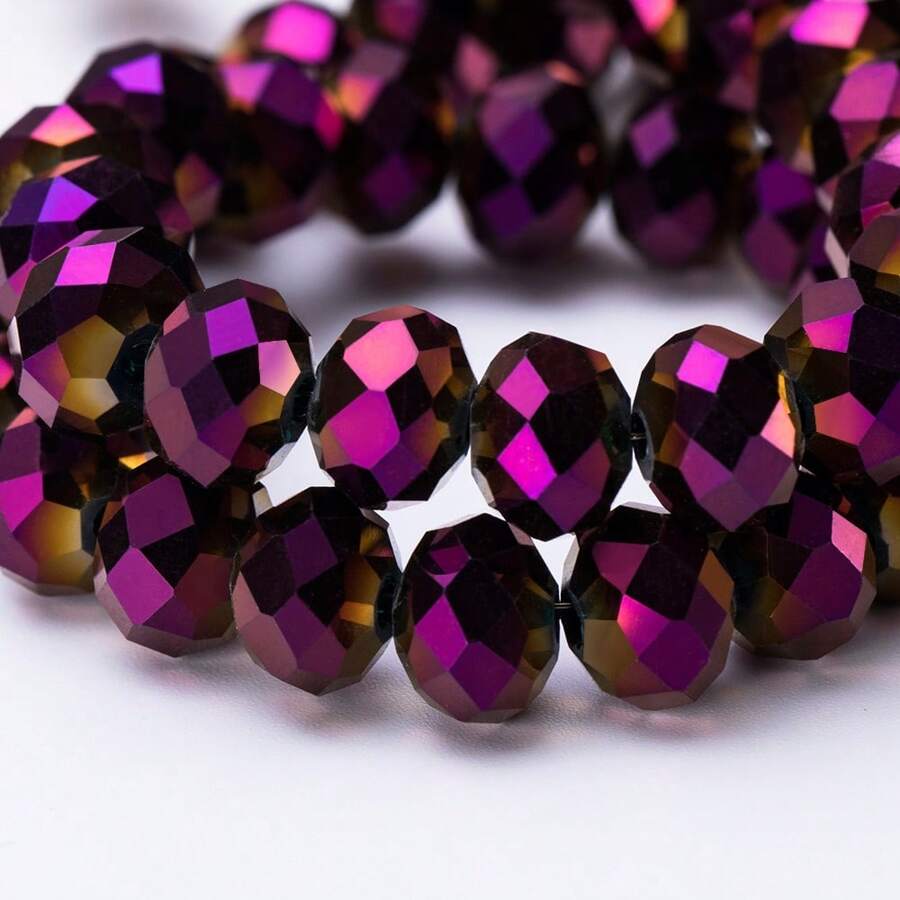 115/83/63pcs, 4/6/8mm Glass Beads Super Sparkling Purple/Blue/Yellow/Green Bead Accessories For DIY Jewelry Making, Bracelets & Necklaces