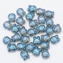 30pcs/Pack Mix Color Crystal Rabbit Pendant, Cute Rabbit Head Pattern Glass Beads Charms For DIY Jewelry Making, Necklace, Earrings, Bracelets