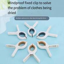 6pcs Large Size Damage-Free Clothes Pins, Multi-Purpose Windproof Clips, Non-Slip Bedding Clips