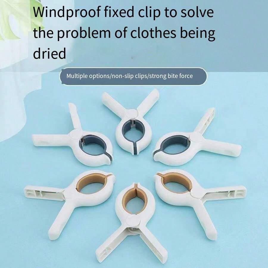 6pcs Large Size Damage-Free Clothes Pins, Multi-Purpose Windproof Clips, Non-Slip Bedding Clips