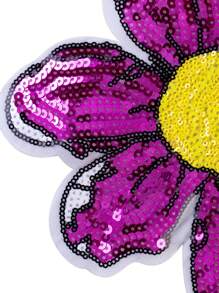 1 Stück rotes Sonnenblumen Stickerei Patch aus Polyesterstoff, DIY Nähdekor, geeignet für Kleidung, Accessoires, Schuhe, Hüte, ganzjährig, Schule