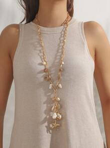1pc Fashion Bead Ocean Series Necklace, Suitable For Women Everyday Wear
