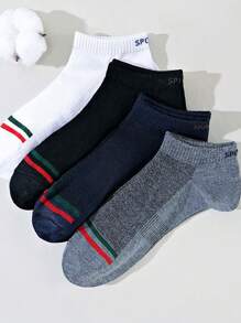 1 Pair Men's Simple Versatile Breathable Moisture Wicking Ankle Socks For Spring And Summer, Suitable For Pants, Business Shoes, Sneakers, Soft And Breathable, Sports Socks, Casual Socks, Household Socks - Multicolor - View 2