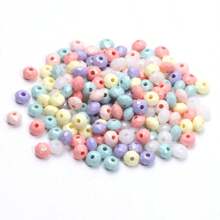 200 piezas de cuentas acrílicas de ábaco multicolor de 6mm - Adecuadas para manualidades de joyería, artesanía y accesorios DIY