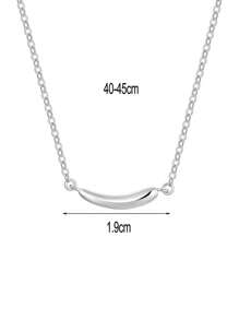 Artepollo 1 件 925 纯银防过敏几何吊坠项链，简约百搭，适合日常佩戴，礼盒包装，适合爱人、朋友、生日、节日礼物 - 銀色 - 查看 3