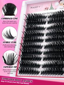 320 Cluster D Curly Manga Fox EyeFalse Eyelashes Divided Into Height, Mix Thick Left+Right For Paired Single Cluster. Slim Black Stem Thick Doll Style Sandwich Devil Style Natural Simulated Eyelashes,Natural Segmentation. Clustered Eyelashes.Makeup Tool,Moist Faux Mink Lashes Fluffy Messy Eyelash Extensions Makeup Fashion Long Thick Natural Curling Wet False Eyelashes,Ideal For Cosplay Anime & Fairy Look Lovers - CC - 查看 6