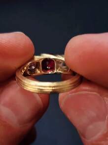 1 件 S925 纯银玫瑰花朵图案锆石复古优雅戒指，适合女性的多功能日常和派对珠宝礼物 - 紅色玫瑰花紋女士戒指 - 查看 5