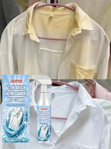 jakehoe 120ml Agente de limpieza de ropa, quitamanchas de ropa, spray de limpieza de ropa con eliminación suave de manchas, elimina rápidamente las manchas, restaura el color original, suave con las telas, protege las telas, eliminación de manchas altamente efectiva, elimina fácilmente café, jugo y otras manchas, portátil y conveniente para usar en cualquier momento (entrega aleatoria de versiones nuevas y antiguas)