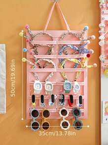 1/2 件壁挂式发饰和眼镜收纳袋、发饰展示架、头饰收纳挂袋、毛毡发饰收纳袋、太阳镜收纳袋、分类收纳展示袋、门上悬挂式发夹收纳架、性别揭秘派对、生日、婚礼、派对的完美选择、送给同事、朋友和家人的完美礼物、返校礼物
