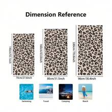 Telo da spiaggia oversize, leggero e ad asciugatura rapida in microfibra, con stampa leopardata, super morbido e anti-sabbia, adatto per piscina, spiaggia, donne, in colore nero e stampa leopardata, regalo