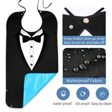 1 Adult Bib Design, Waterproof And Oil-Proof Cleaning Apron, Used For Dining And Eating, Protecting The Elderly's Clothes When Eating, Unisex