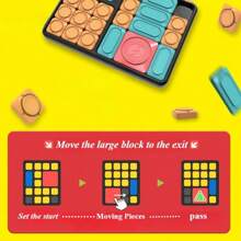 Interactive Sliding Puzzle Game - 500+ Challenges Brain Teaser , 7 Difficulty Levels, Educational Travel Toy With Storage Area, Ideal For Birthday And Christmas Gifts-Without Battery