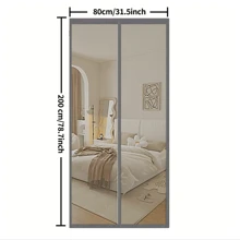 قطعة واحدة ستائر شبكية مغناطيسية للباب مصنوعة من الألياف الزجاجية بتصميم حديث بسيط، ستارة شبكية متنفسة لمنع البعوض للصيف، ستارة للباب ذاتية الإغلاق للغرفة والشرفة والمطبخ والمرآب ديكور المنزل