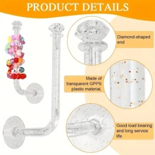 1 pieza/2 piezas/3 piezas/5 piezas Estante de almacenamiento de joyas, Organizador montado en la pared, Estante colgante para pulseras, Estante para pinzas sin marcas en el cabello, Soporte para diademas, Ganchos para baño, Ganchos sin daños, Soporte para llaves, Decoración de pared, Estante de almacenamiento montado en la pared, Ideal para colgar collares, joyas, pulseras, accesorios de baño, fiesta de revelación de género, perfecto para cumpleaños, bodas, fiestas, el regalo perfecto para colegas, amigos y familiares, de vuelta a la escuela