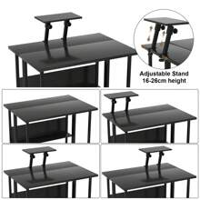 Ergonomic Foldable Mobile Desk With Adjustable Stand, Storage Shelves And Wheels-Portable Space Saving Design For Office, Home Or Study-White, Black, Natural Wood Options, Office Desk Accessories