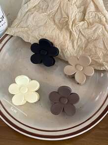 1 件方形轻质塑料发夹，时尚百搭，优雅简约风格，纯色发饰，适合日常、休闲、派对、通勤、度假、洗脸、化妆、服装搭配礼品派对礼物 - 彩色 - 查看 3