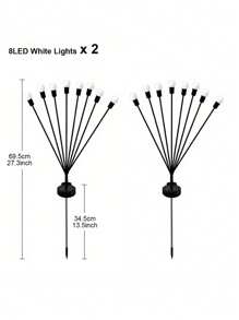 1/2 paquetes de luces solares para jardín, luces solares exteriores de 6/8/10 LED, luces decorativas exteriores, luces solares oscilantes, luces de luciérnagas para patio, camino y decoración exterior, luces solares oscilantes de bombilla grande