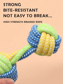 1Pc Dog Chew Toys With Knotted Rope - Promote Dental Health, Exercise & Bonding For Small & Medium Breed Dogs, Puppy Teething, Biting & Interactive Pet Toys, Self-Playing & Boredom Relief Woven Rope Toys, Puppy Keep, Dog Toys, Puppy Game, Dog Things, Puppy Keep Toys