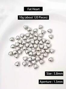 1 paquete (10g) (5g) (20g) Surtido de cuentas espaciadoras de varios estilos - corazón, estrella, formas geométricas, formas asimétricas, cuentas espaciadoras de color plateado para manualidades de collares y pulseras DIY