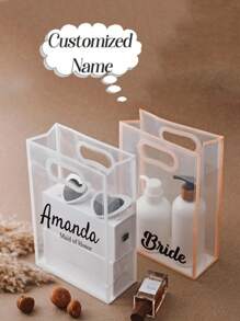Personalized Gift Bag,Custom Made Gift Handbag,Frosted Clear Shopping Bag,Gift Box Alternative, Bridesmaid Gift Box, Welcome Gift Bags,Bridal Party, Custom Birthday Gift Package, Wedding Gift Bags, Bridesmaid Gift Bag, Engagement Gift Bag,Elegant Gift Bag,Bachelorette Party Bags,For Women Bridesmaid Birthday Valentines Wedding Party