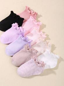 Newborn Baby Girls' Ruffled Ankle Socks - 10 - Pair Set For Everyday Cuteness And Coziness - Multicolor - View 8