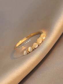 1PC Small Fresh Double Ring Women's Simple Personality Flower Ring Women's Open Ring Jewelry Elegant Halloween