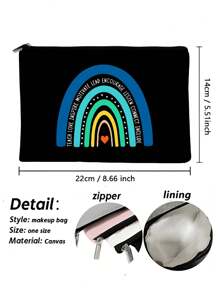 1 件教师礼物，送给最好的老师字母印花化妆包，礼品袋旅行拉链袋，轻便储物袋，零钱包，拉链手拿包，化妆包化妆收纳袋美容包化妆包 - 彩色 - 查看 3