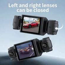 Cámara de salpicadero de 4 canales 1080P con visión nocturna, lente ajustable, grabación en bucle, monitor de estacionamiento de 24 horas, alimentación de enchufe del coche, voltaje de funcionamiento de 5 V, no impermeable, batería recargable, incluye opción de tarjeta de 64 GB