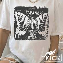 Unisex Cotton T-Shirt  Band Brand New Eyes - White - View 1