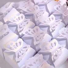 5/10/20 件蝴蝶礼盒，生日婚礼派对珠光纸蝴蝶礼盒方形礼盒节日纸盒 - 禮盒 - 查看 3