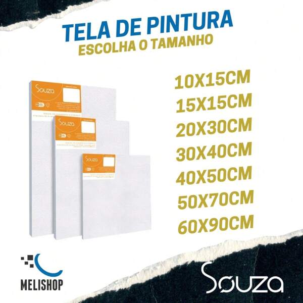 Tela de Pintura Souza e Cia 10x15 15x15 20x30 30x40 40x50 50x70 60x90 Original